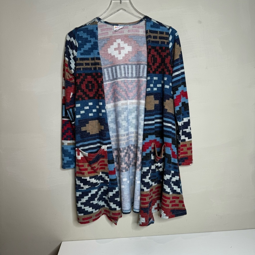 Lularoe Duster Sweater Southwest Aztec Open Front Cardigan